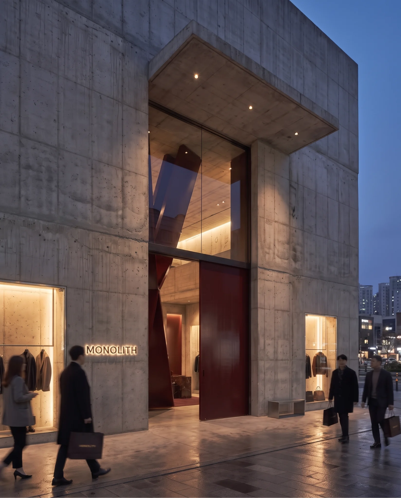 Monolith retail concept: 01 / The street entrance
